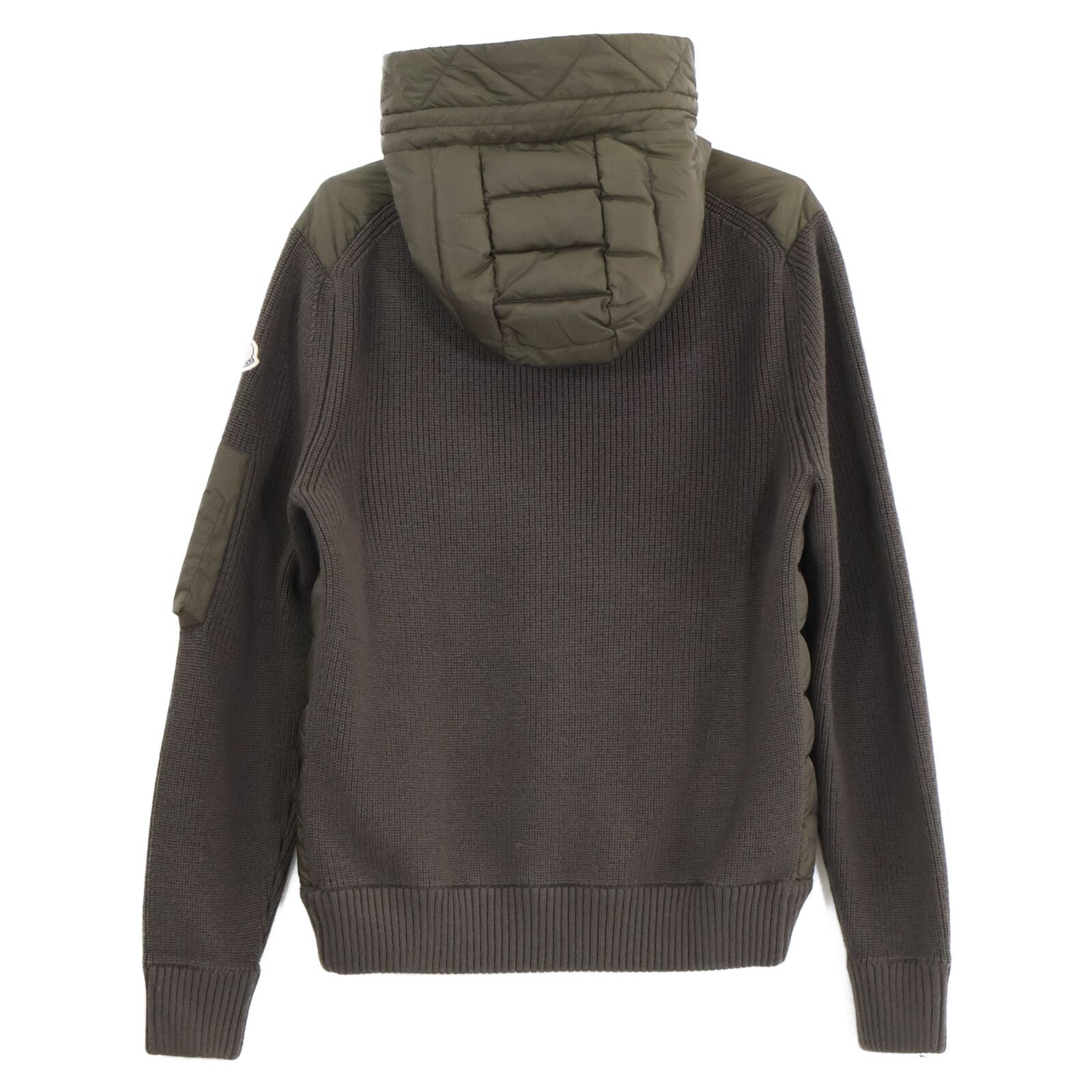 Moncler Cardigan Down Jacket Knit Contrast Hoodie — view 2