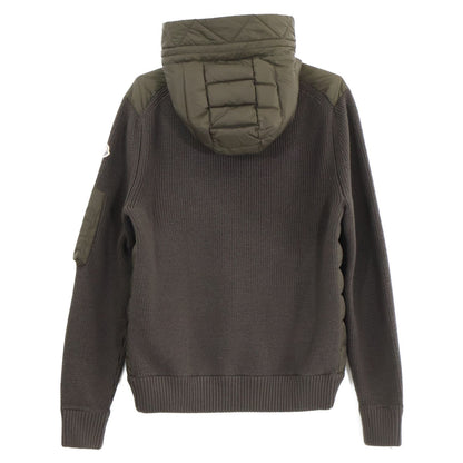 Moncler Cardigan Down Jacket Knit Contrast Hoodie — view 2
