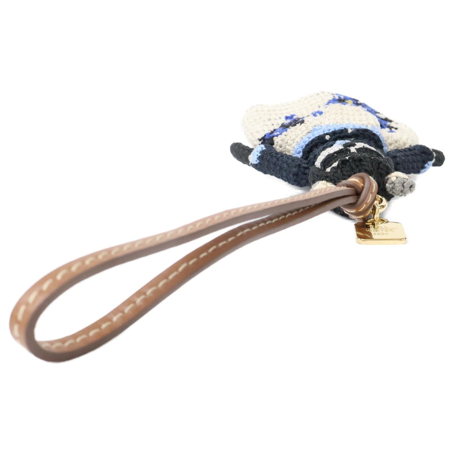 Miu Technical Yarn Trick Leather Strap Bag Charm — view 5