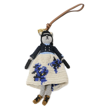 Miu Technical Yarn Trick Leather Strap Bag Charm