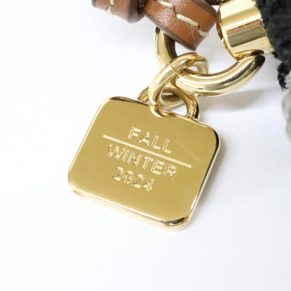 Miu Technical Yarn Trick Leather Strap Bag Charm — view 8