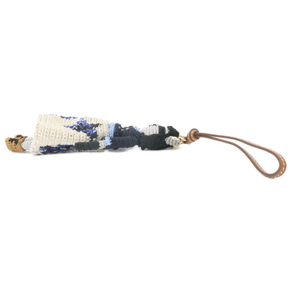 Miu Technical Yarn Trick Leather Strap Bag Charm — view 2