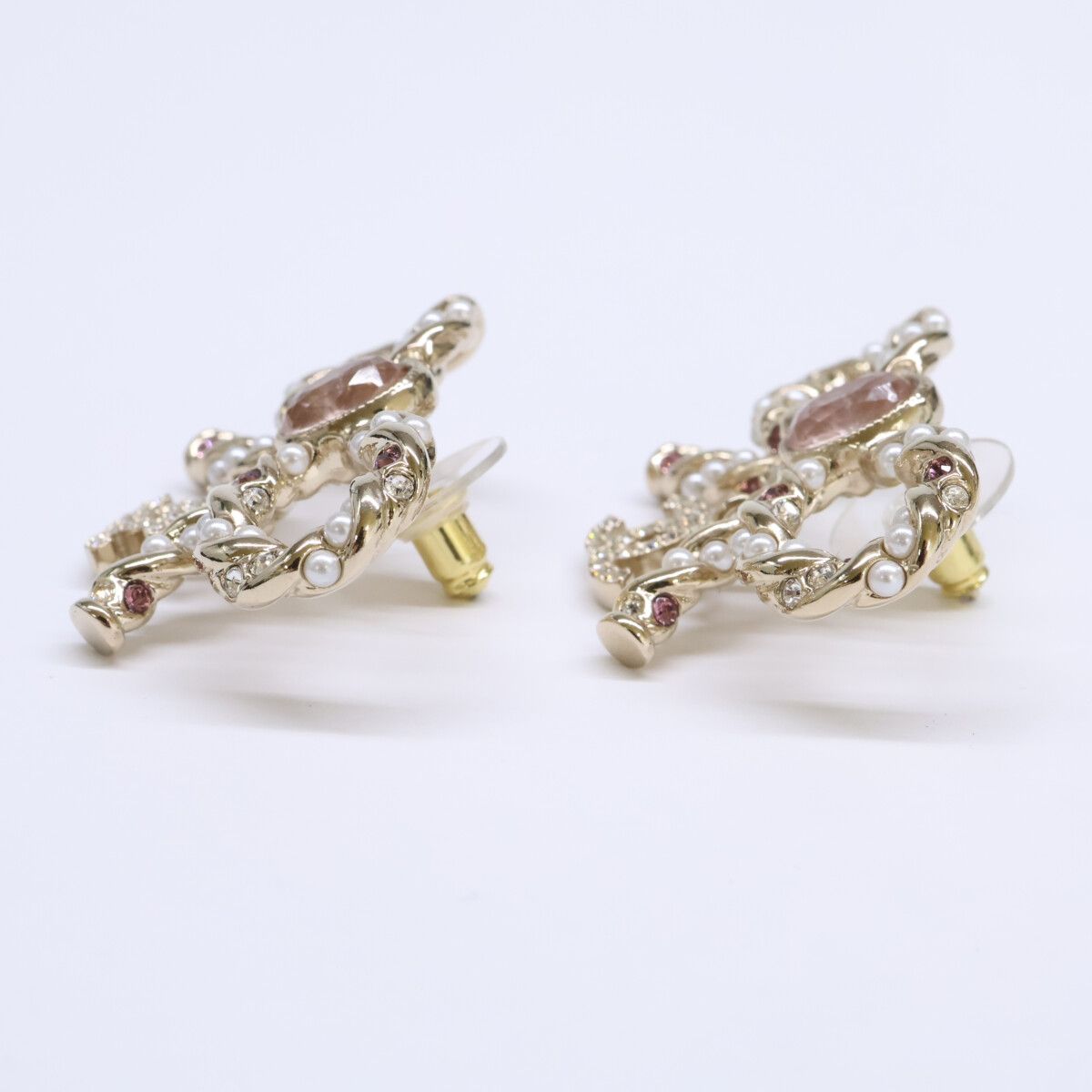 Chanel Ribbon Motif CC Logo Earrings — view 3