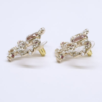 Chanel Ribbon Motif CC Logo Earrings — view 3