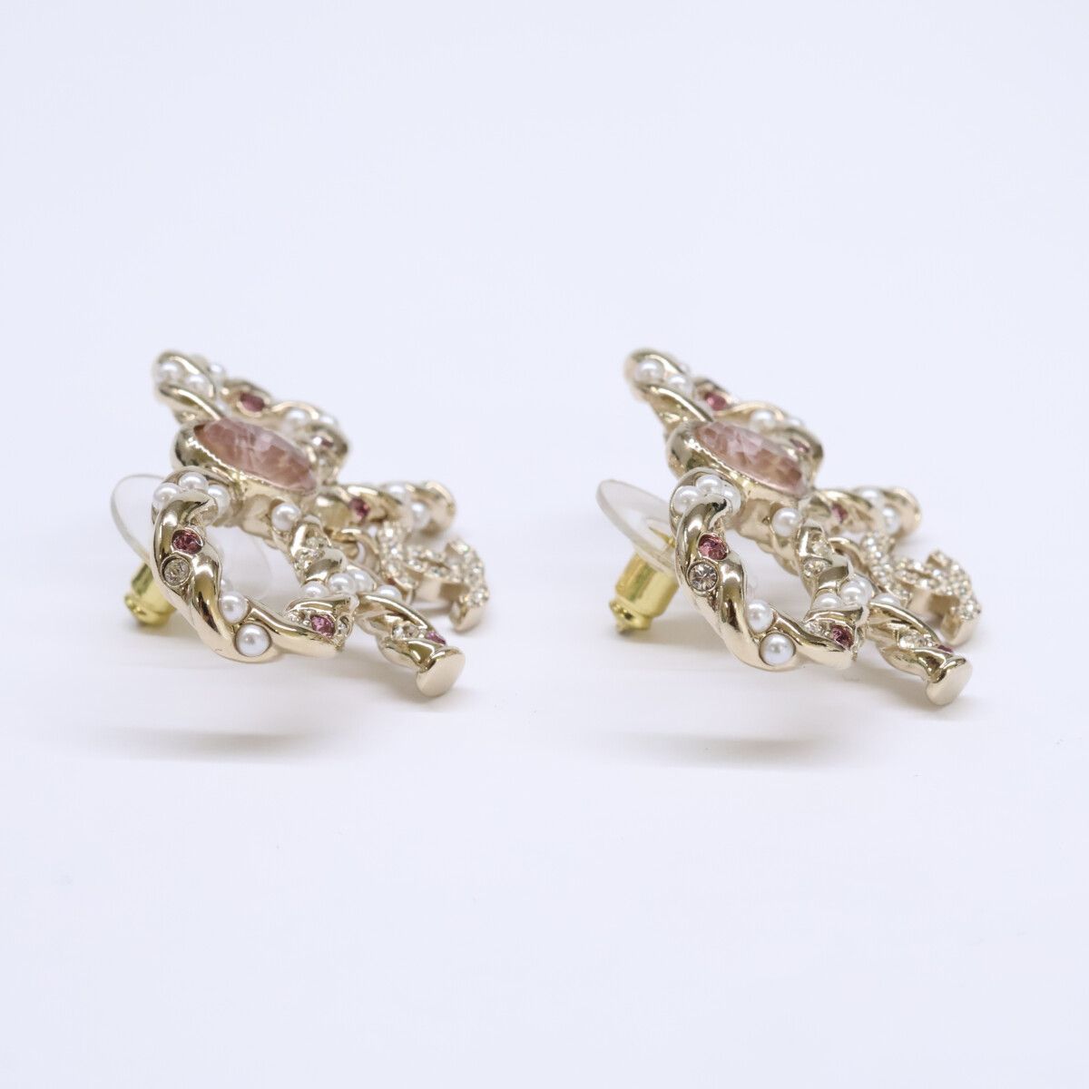 Chanel Ribbon Motif CC Logo Earrings — view 5