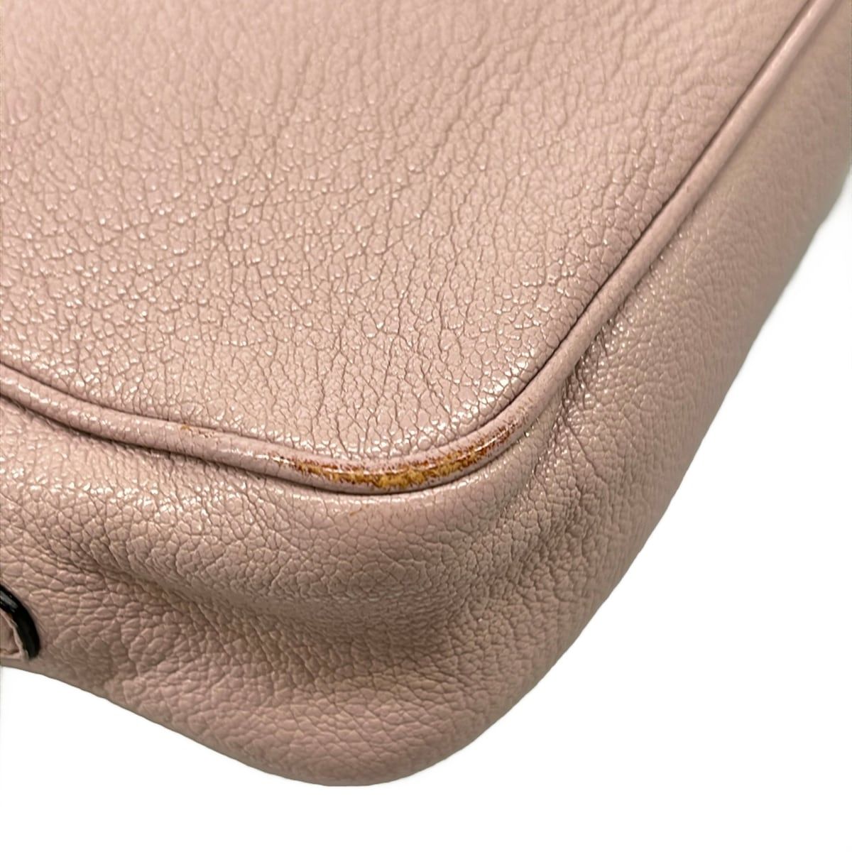 Miu Shoulder Bag Pink Beige Leather — view 6