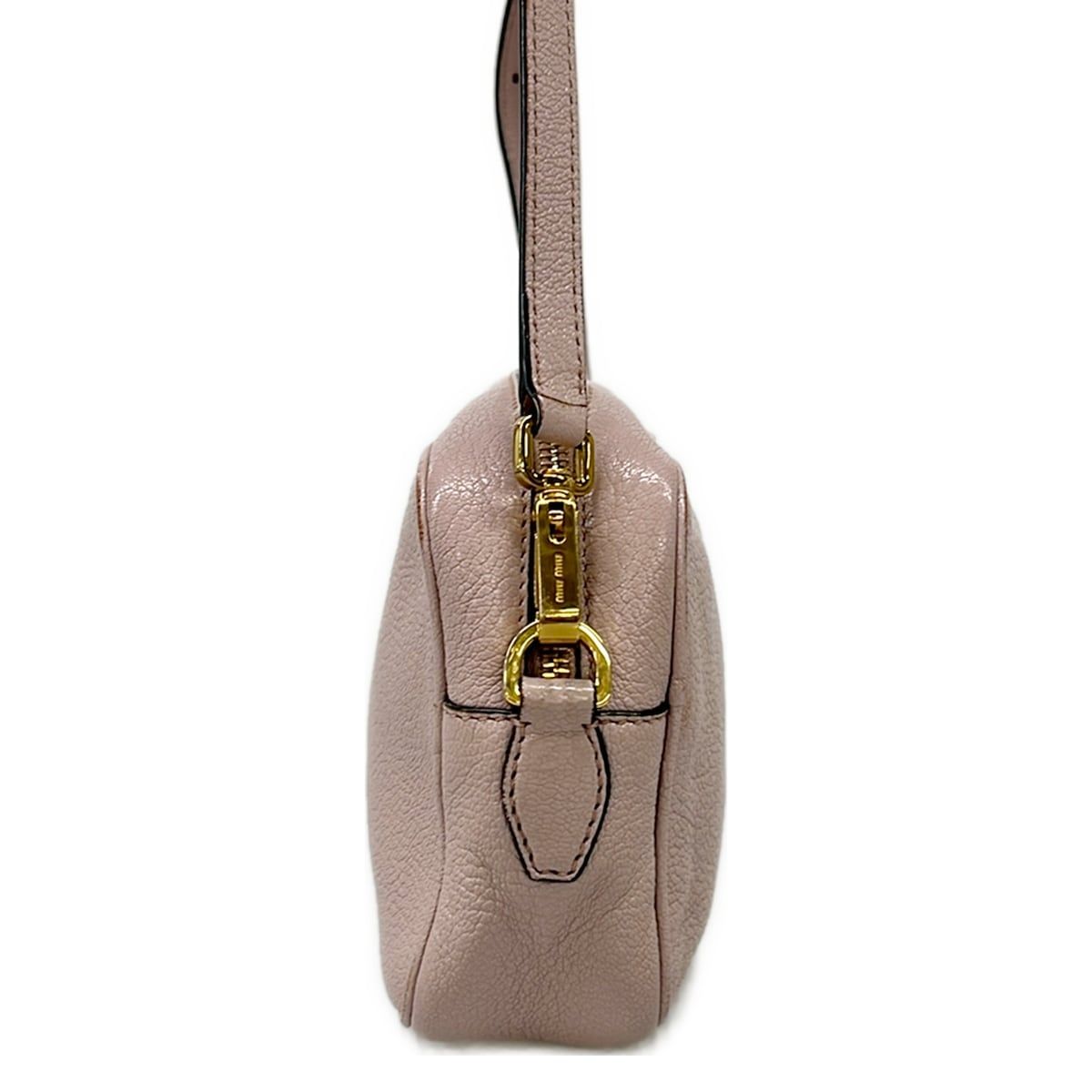 Miu Shoulder Bag Pink Beige Leather — view 4