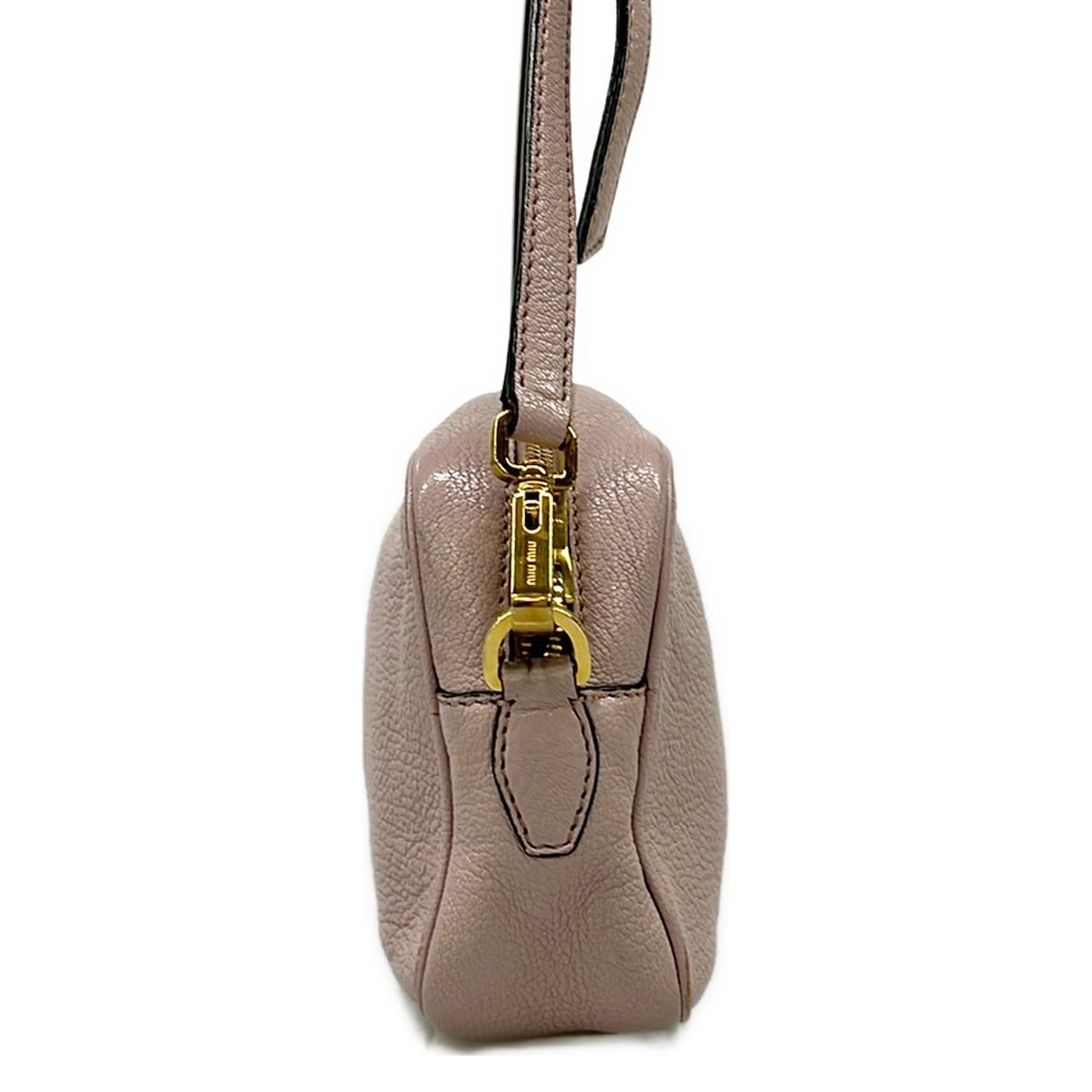 Miu Shoulder Bag Pink Beige Leather — view 2