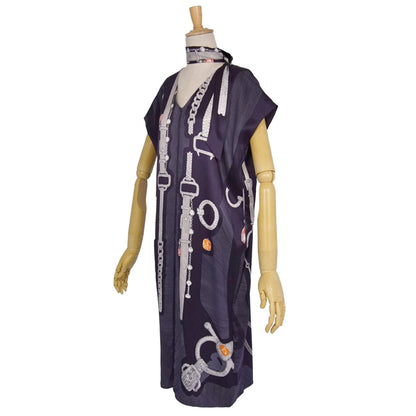 Hermes Dress All Over Pattern Twill Rene Silk — view 4