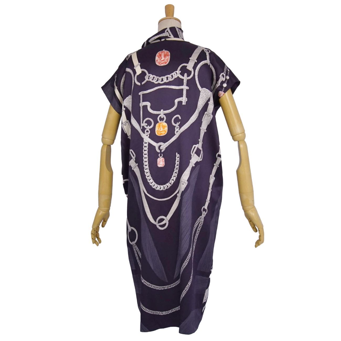 Hermes Dress All Over Pattern Twill Rene Silk — view 5