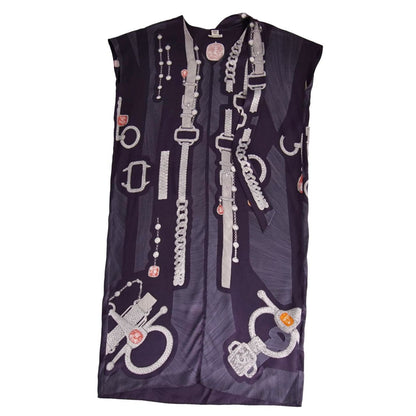 Hermes Dress All Over Pattern Twill Rene Silk