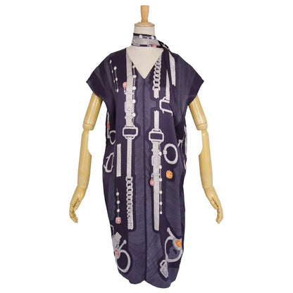 Hermes Dress All Over Pattern Twill Rene Silk — view 2