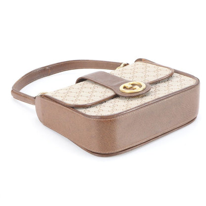 Gucci Vintage GG Canvas Leather Handbag Tote Beige Brown Eie — view 5
