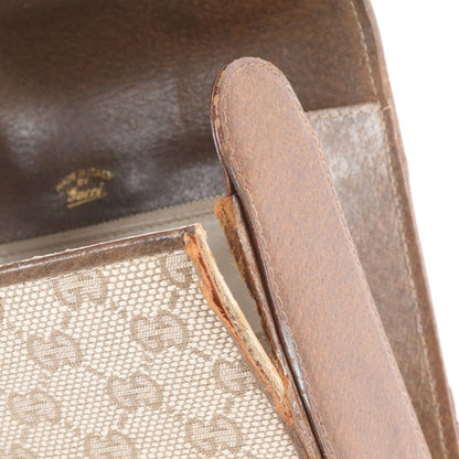 Gucci Vintage GG Canvas Leather Handbag Tote Beige Brown Eie — view 8