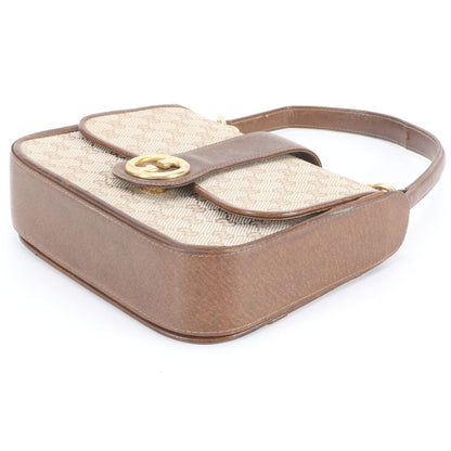Gucci Vintage GG Canvas Leather Handbag Tote Beige Brown Eie — view 4