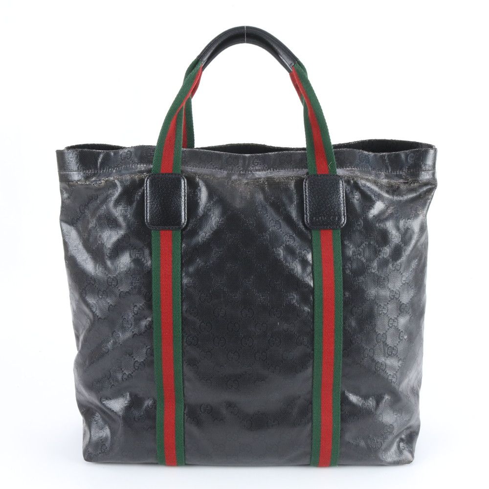 Gucci GG Crystal Sherry Line Leather Tote Shoulder Business Eie — view 3