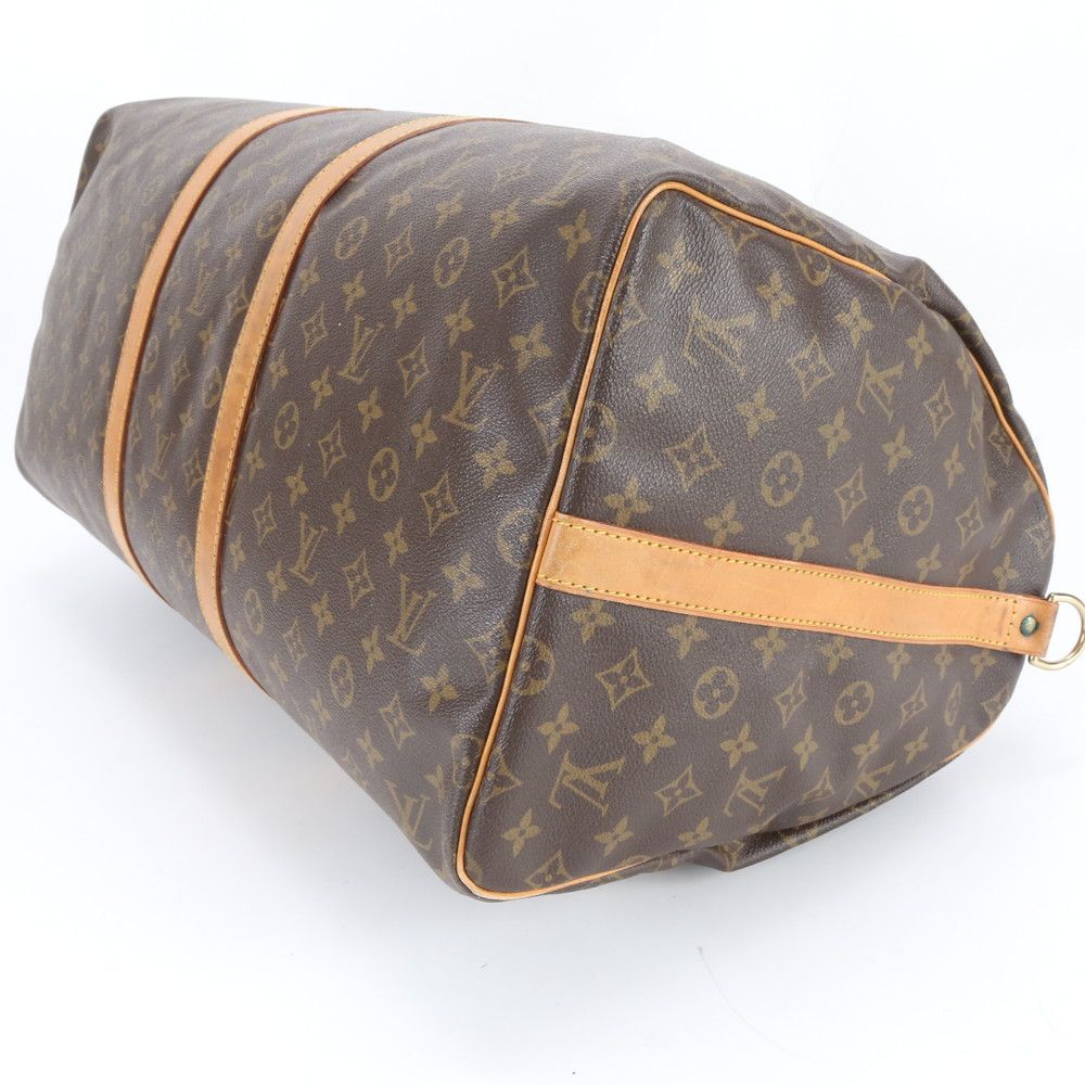 Louis Vuitton Monogram Keepall 55 Leather Boston Bag Business Trip Tote Travel — view 5