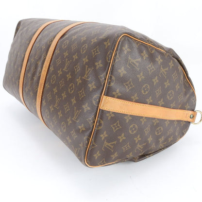 Louis Vuitton Monogram Keepall 55 Leather Boston Bag Business Trip Tote Travel — view 5