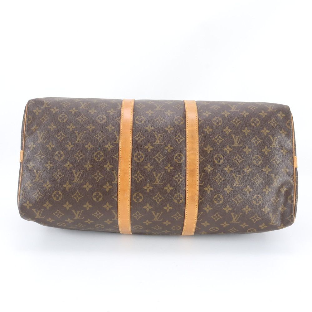 Louis Vuitton Monogram Keepall 55 Leather Boston Bag Business Trip Tote Travel — view 6