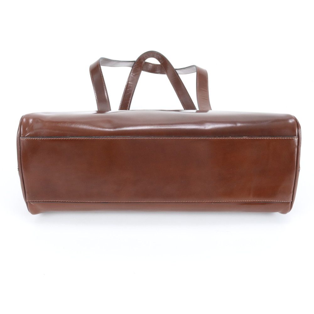 Versace Gianni Leather Tote Shoulder Hand Brown Silver Ewe — view 6