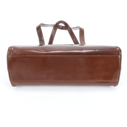 Versace Gianni Leather Tote Shoulder Hand Brown Silver Ewe — view 6