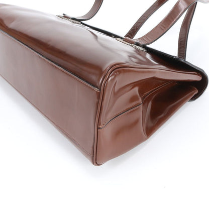 Versace Gianni Leather Tote Shoulder Hand Brown Silver Ewe — view 5