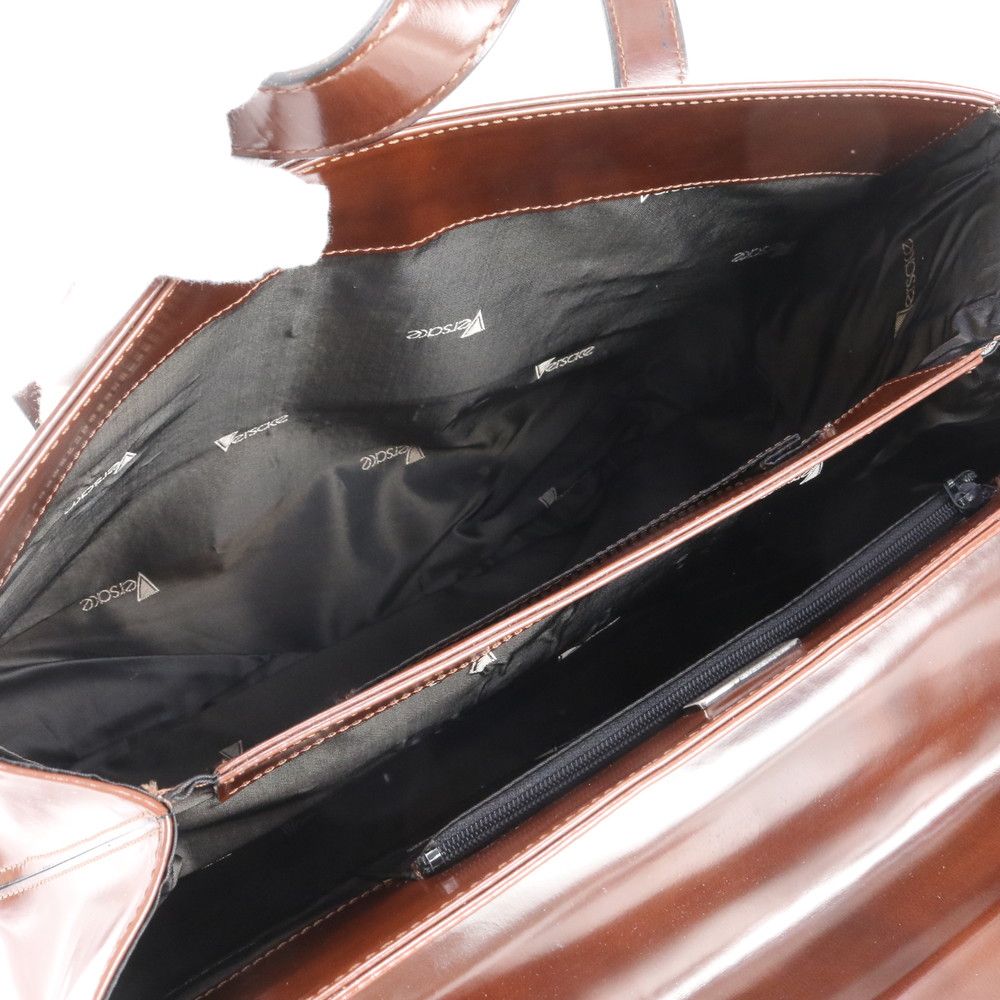 Versace Gianni Leather Tote Shoulder Hand Brown Silver Ewe — view 8