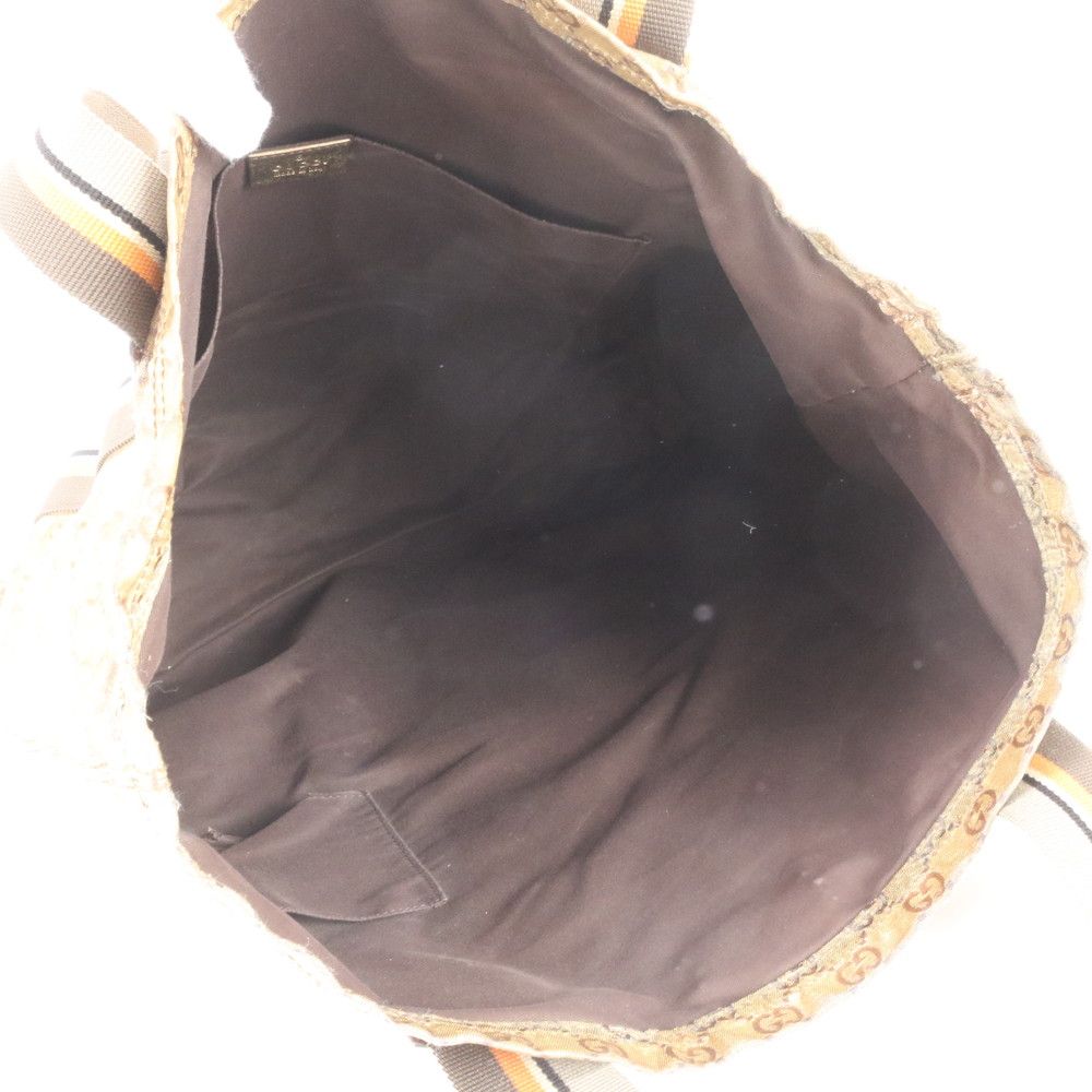 Gucci GG Supreme Leather Tote Shoulder Hand Brown Eie — view 7
