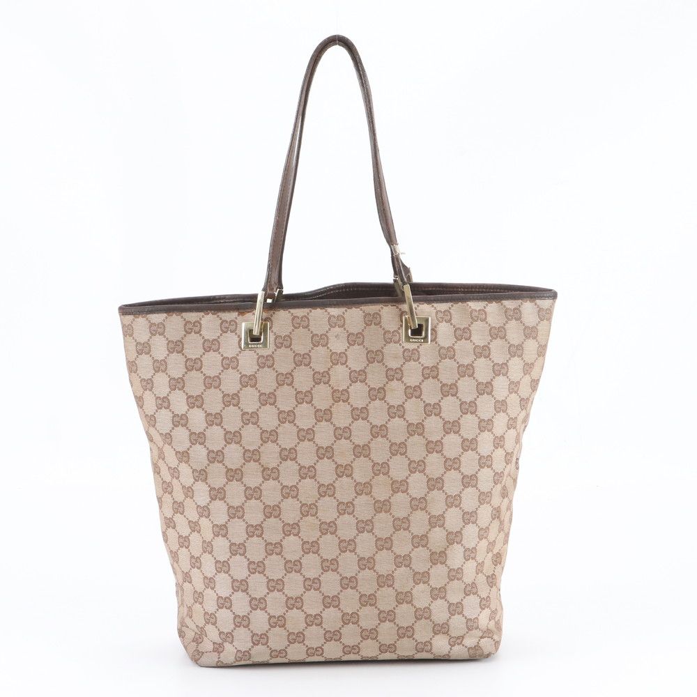 Gucci GG Canvas 002 Leather Tote Shoulder Hand Brown Eie — view 3