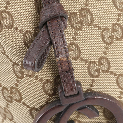 Gucci GG Canvas Leather Tote Shoulder Hand Brown — view 8