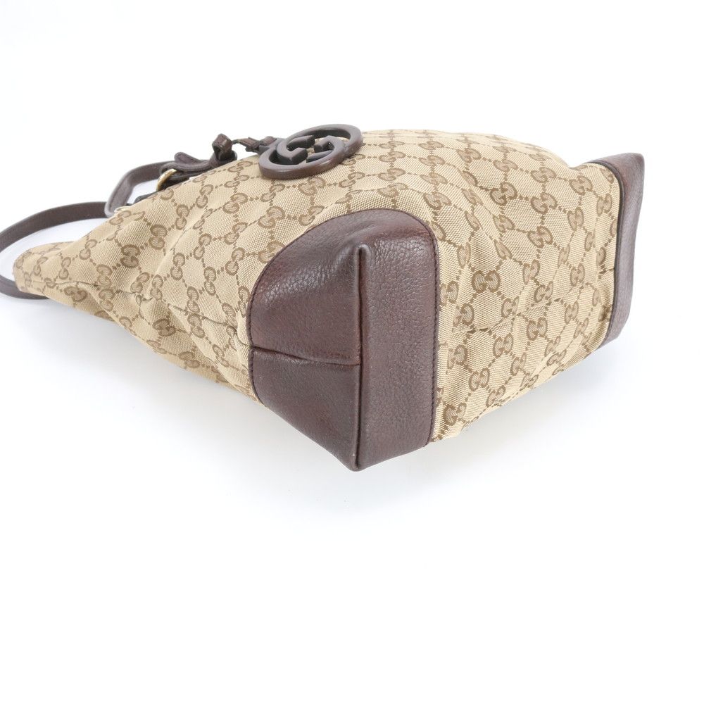 Gucci GG Canvas Leather Tote Shoulder Hand Brown — view 4