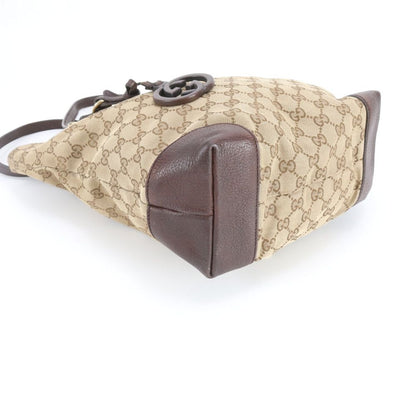 Gucci GG Canvas Leather Tote Shoulder Hand Brown — view 4