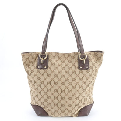 Gucci GG Canvas Leather Tote Shoulder Hand Brown — view 3