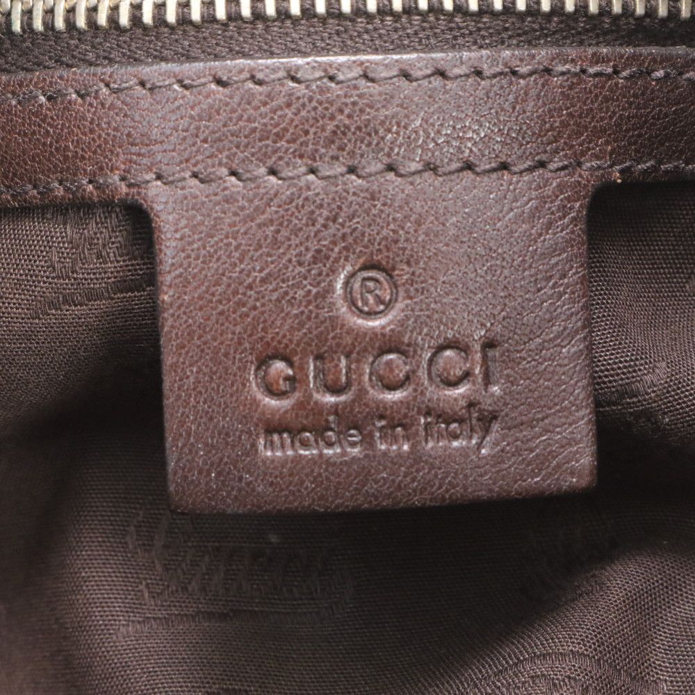 Gucci GG Canvas Leather Tote Shoulder Hand Brown — view 9