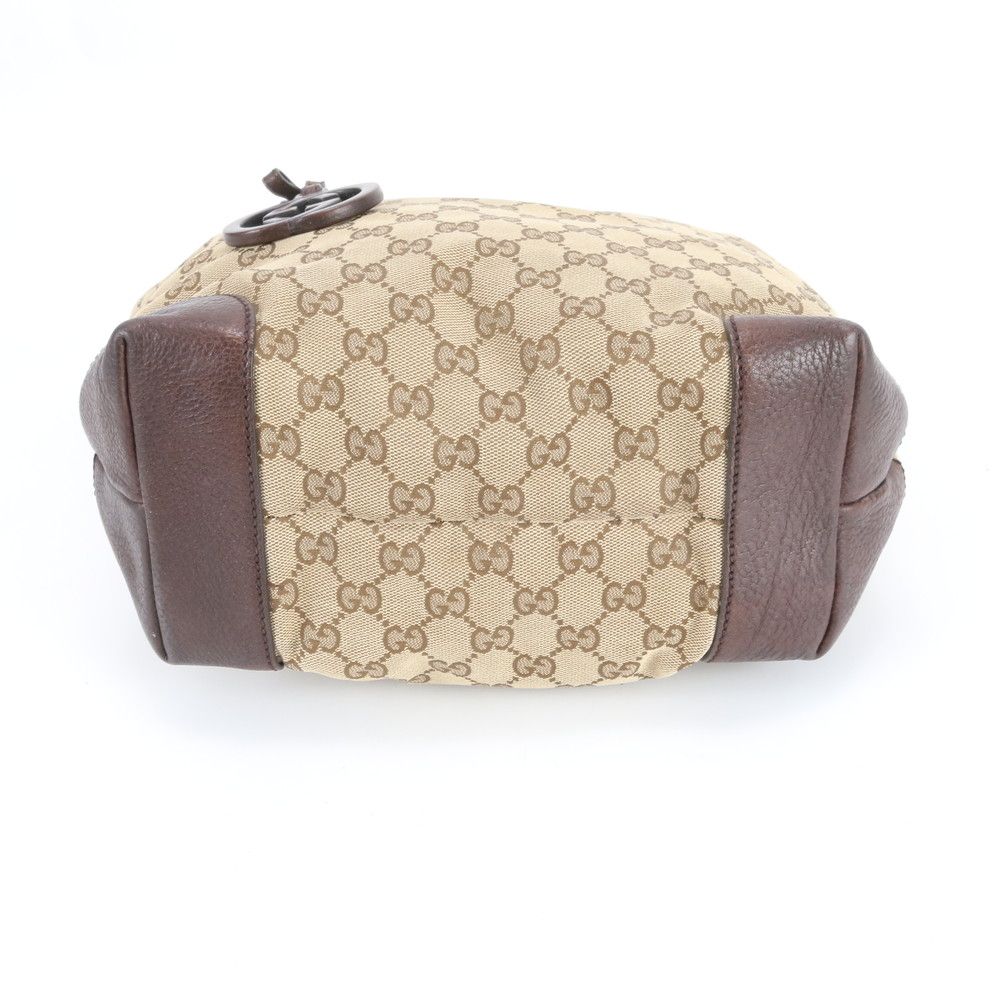 Gucci GG Canvas Leather Tote Shoulder Hand Brown — view 6