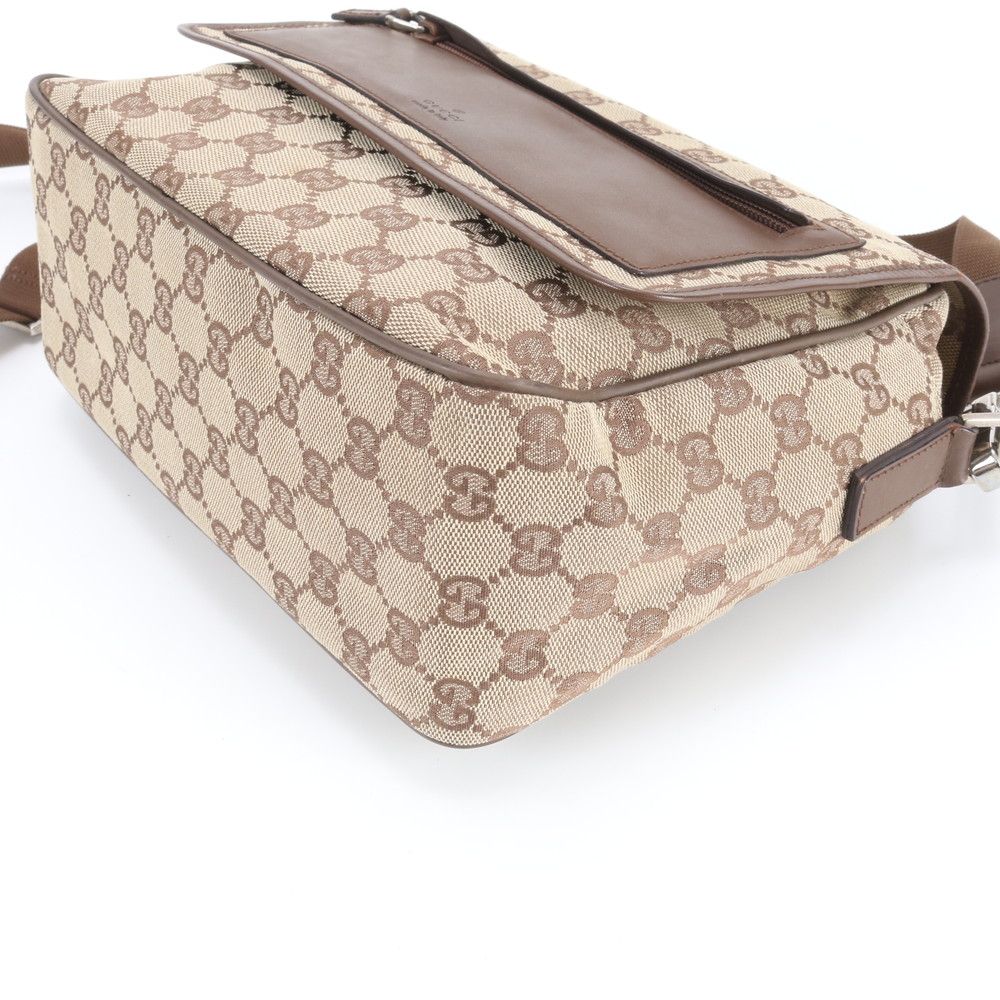 Gucci GG Canvas Leather Shoulder Bag Crossbody Messenger Business Tote Efe — view 5