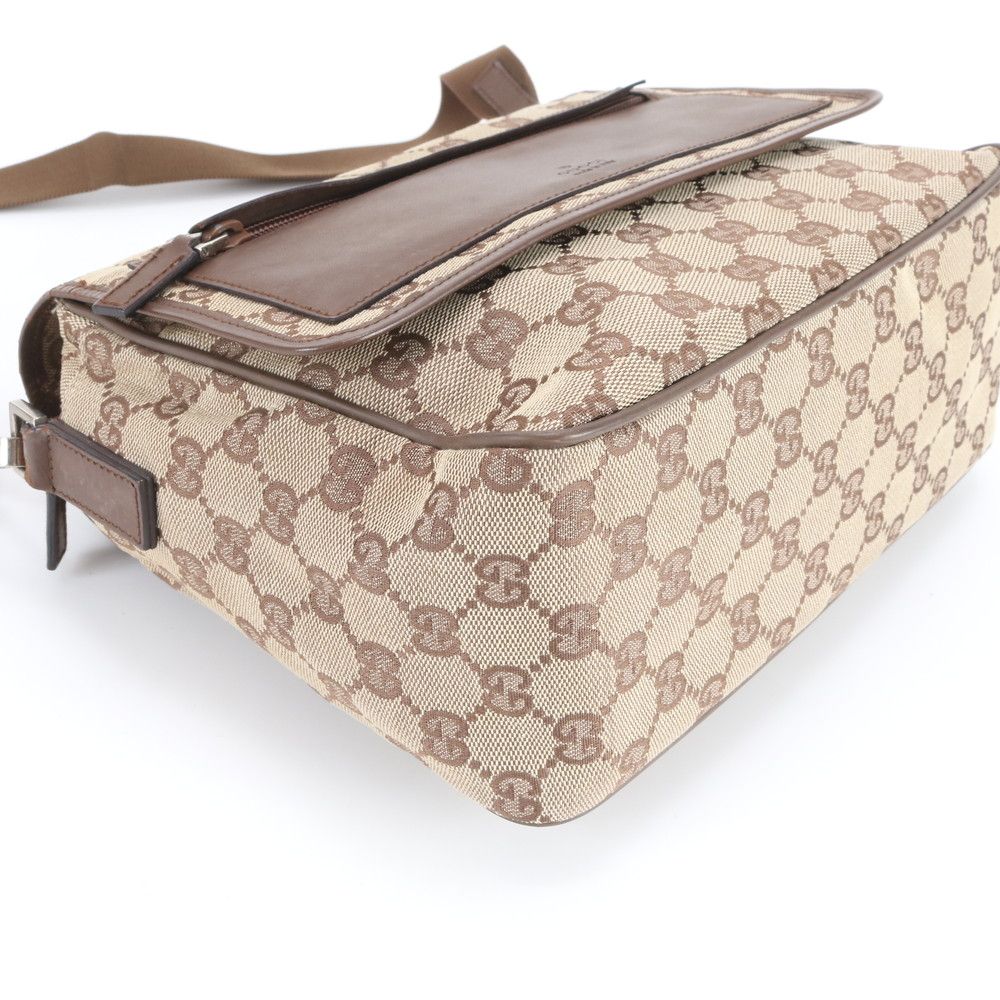 Gucci GG Canvas Leather Shoulder Bag Crossbody Messenger Business Tote Efe — view 4