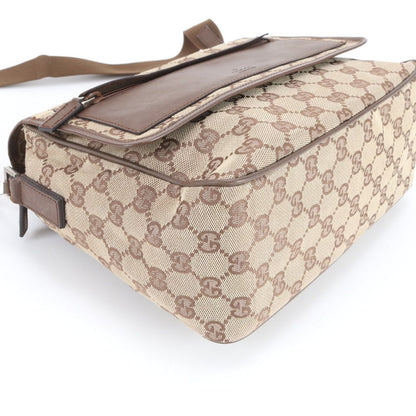 Gucci GG Canvas Leather Shoulder Bag Crossbody Messenger Business Tote Efe — view 4