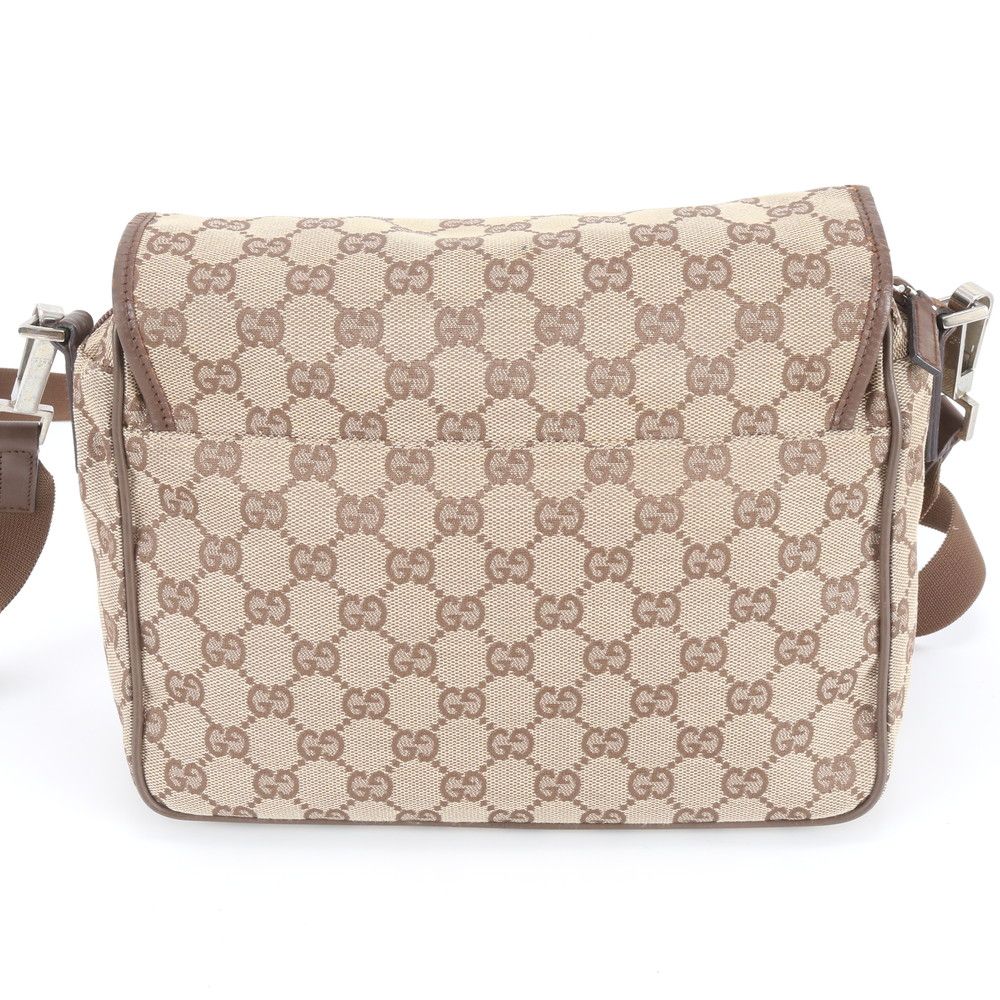 Gucci GG Canvas Leather Shoulder Bag Crossbody Messenger Business Tote Efe — view 3