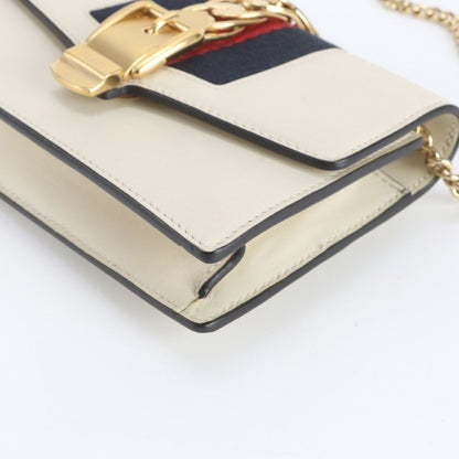 Gucci Sylvie Leather Chain Shoulder Bag Crossbody Hand — view 5