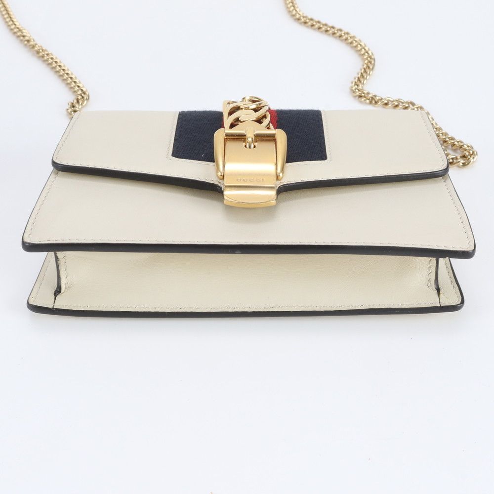 Gucci Sylvie Leather Chain Shoulder Bag Crossbody Hand — view 6