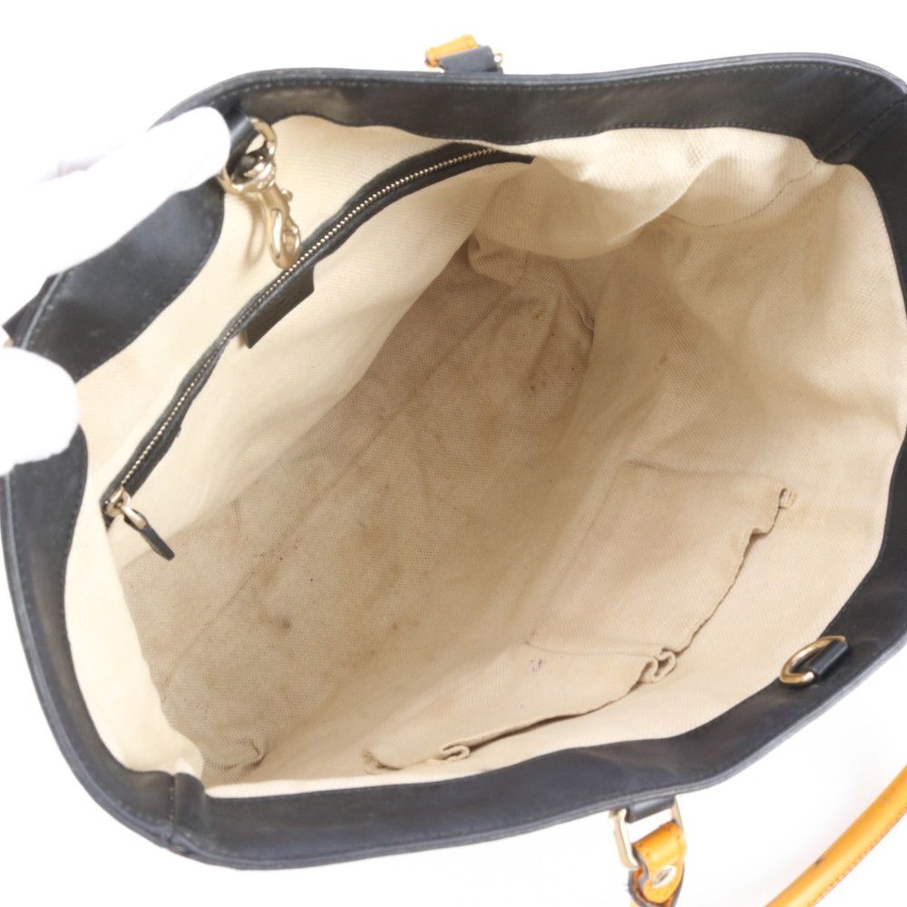 Gucci GG Canvas Leather Tote Shoulder Hand Brown Eie — view 7