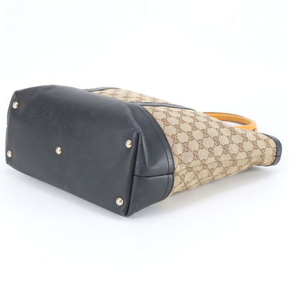 Gucci GG Canvas Leather Tote Shoulder Hand Brown Eie — view 4