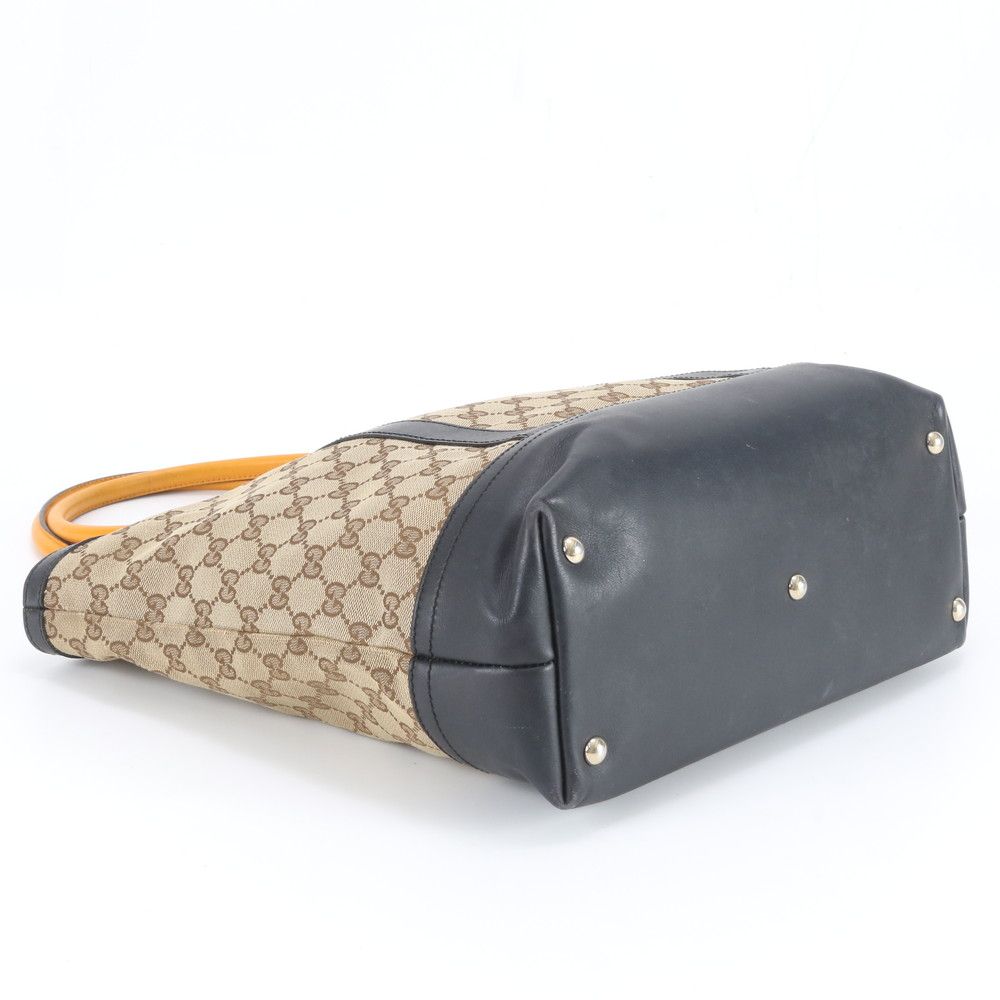 Gucci GG Canvas Leather Tote Shoulder Hand Brown Eie — view 5