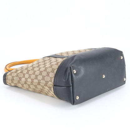 Gucci GG Canvas Leather Tote Shoulder Hand Brown Eie — view 5