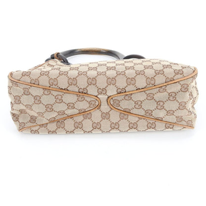 Gucci GG Canvas Leather Shoulder Bag Tote Hand Brown — view 6