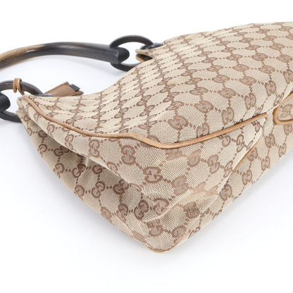 Gucci GG Canvas Leather Shoulder Bag Tote Hand Brown — view 4