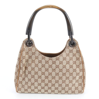 Gucci GG Canvas Leather Shoulder Bag Tote Hand Brown — view 3
