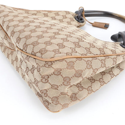 Gucci GG Canvas Leather Shoulder Bag Tote Hand Brown — view 5