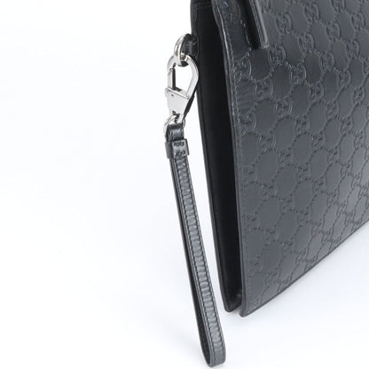 Gucci Guccissima Leather Clutch Pouch Business Black Eie — view 3